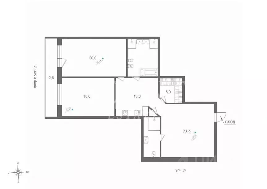 3-к кв. Москва ул. Малая Полянка, 2 (100.9 м) - Фото 1