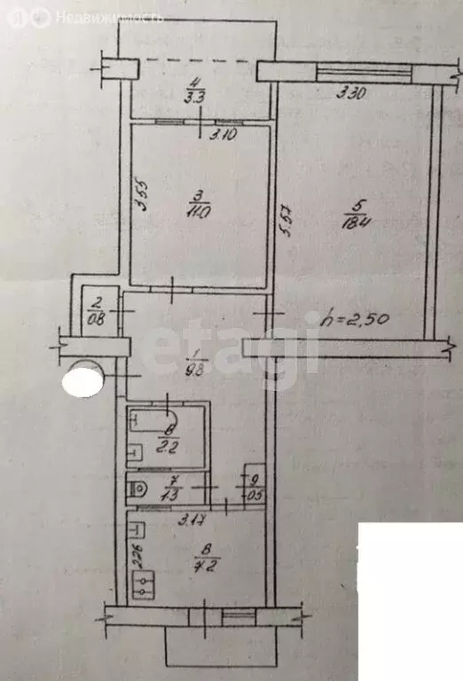 2-комнатная квартира: посёлок Кача, улица Авиаторов, 29 (54.4 м) - Фото 1