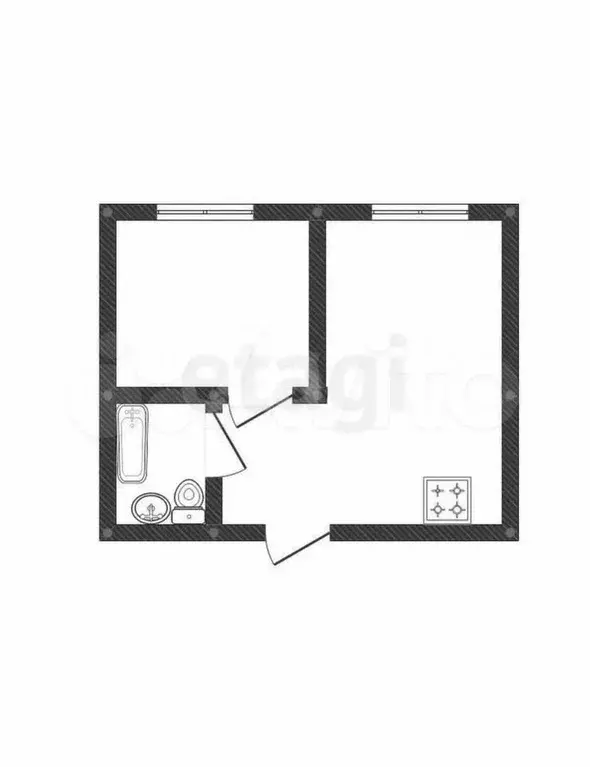 2-к. квартира, 34,3 м, 8/9 эт. - Фото 0