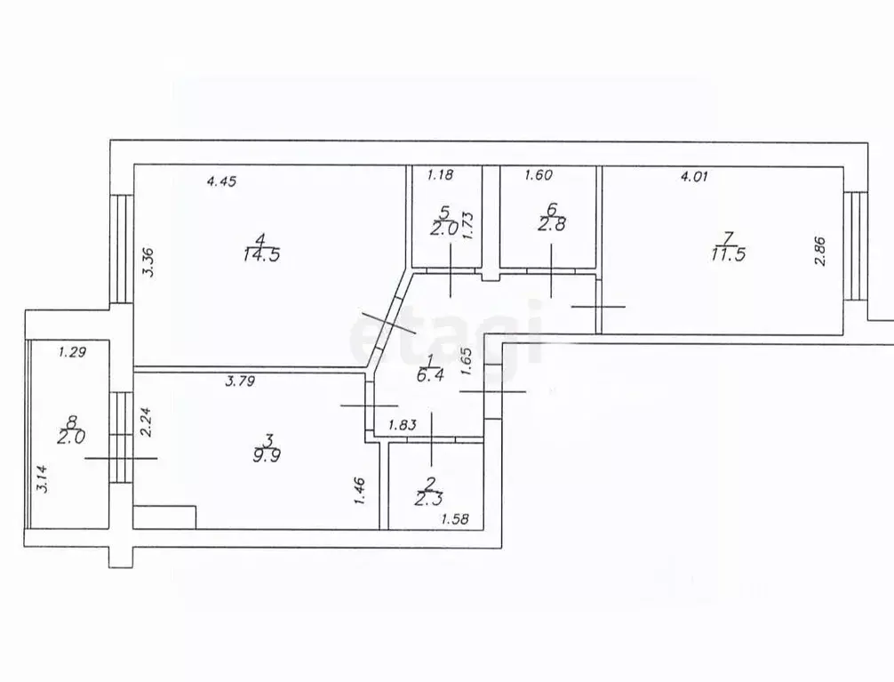 2-к кв. Татарстан, Лаишевский район, Песчано-Ковалинское с/пос, с. ... - Фото 2