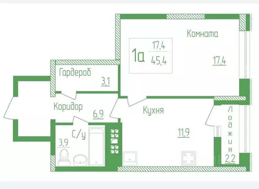 1-к кв. Мордовия, Саранск ул. Анны Лусс, 7А (45.4 м) - Фото 1