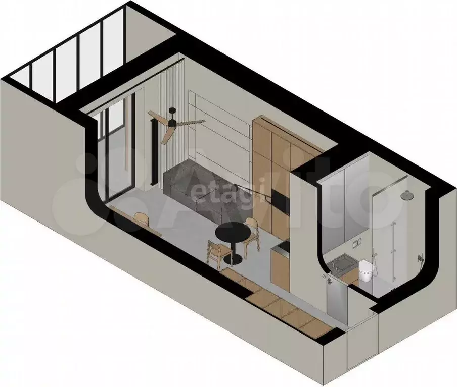 Квартира-студия, 33 м, 24/25 эт. - Фото 1