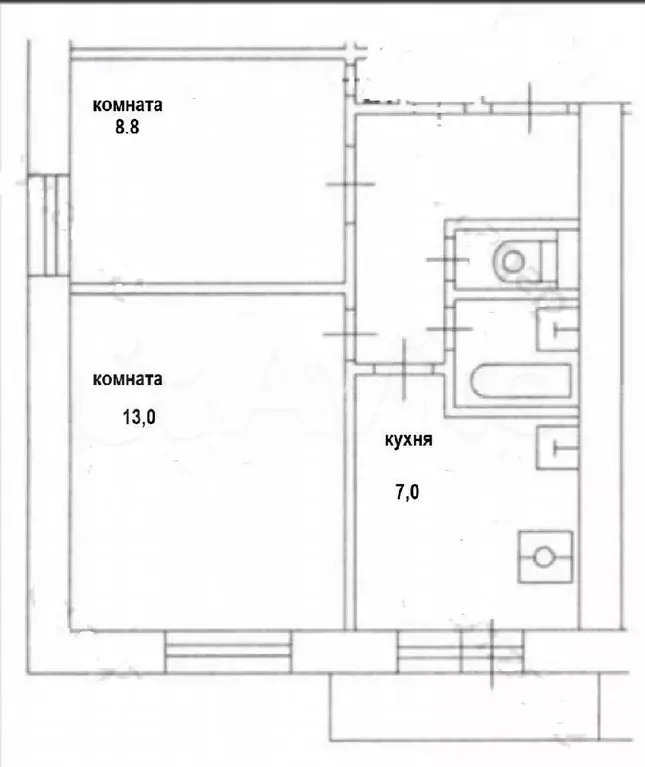 2-к. квартира, 39 м, 4/12 эт. - Фото 0