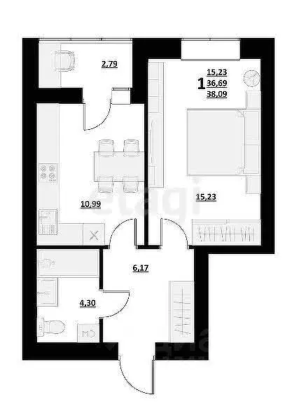 1-к кв. Белгородская область, Белгородский район, с. Стрелецкое ул. ... - Фото 2