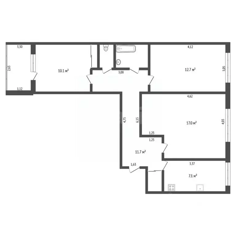 3-к кв. Амурская область, Благовещенск Кузнечная ул., 210 (64.0 м) - Фото 0