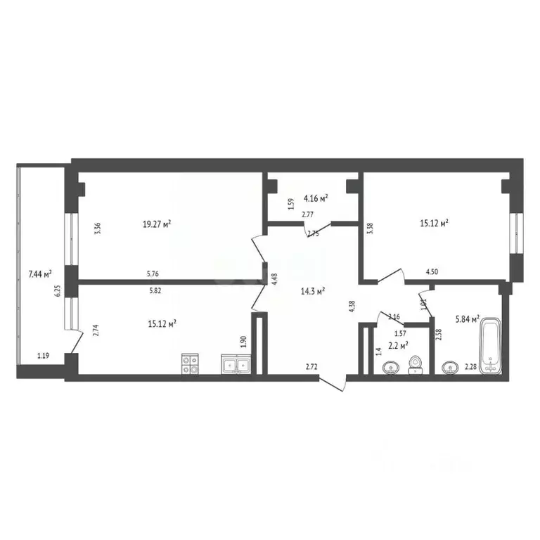 2-к кв. Саха (Якутия), Якутск 203-й мкр, 6 (76.0 м) - Фото 2