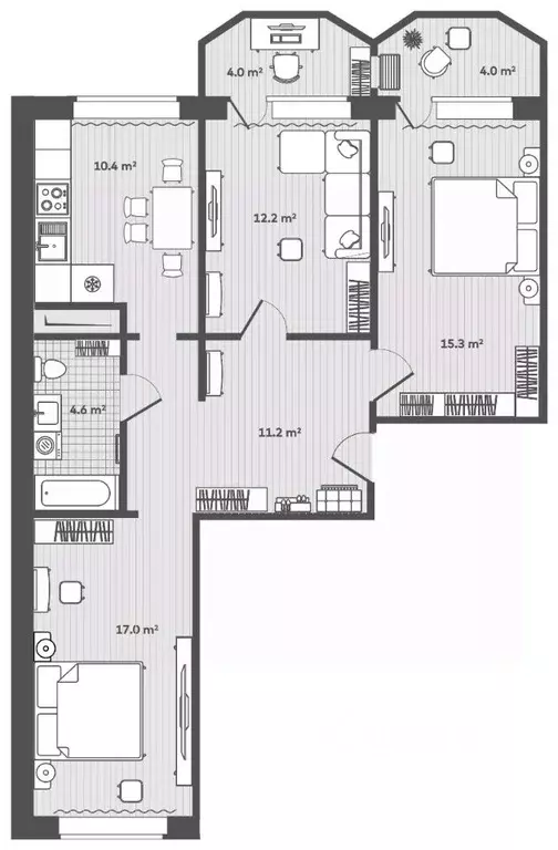 3-к кв. Приморский край, Надеждинский район, пос. Тавричанка  (74.7 м) - Фото 1