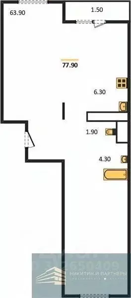 1-к кв. Воронежская область, Воронеж ул. Загоровского, 7к2 (77.9 м) - Фото 0