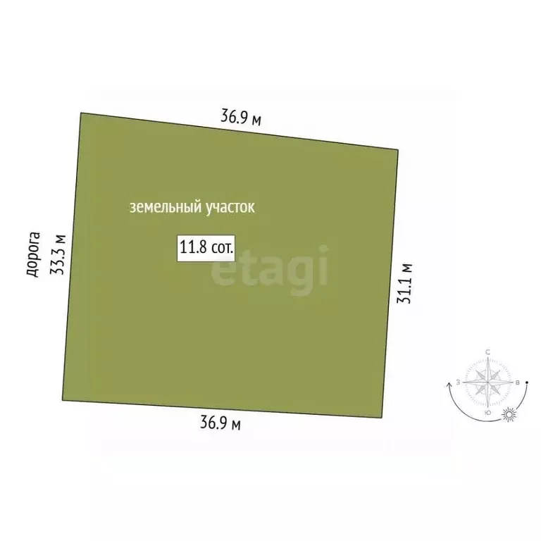 Участок в Тюменская область, Нижнетавдинский муниципальный округ, ... - Фото 1