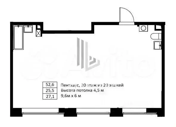 2-к. квартира, 52,6 м, 20/20 эт. - Фото 0