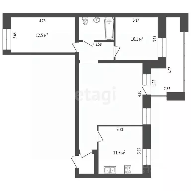 3-к кв. Владимирская область, Муром ул. Фрунзе, 2 (66.5 м) - Фото 1