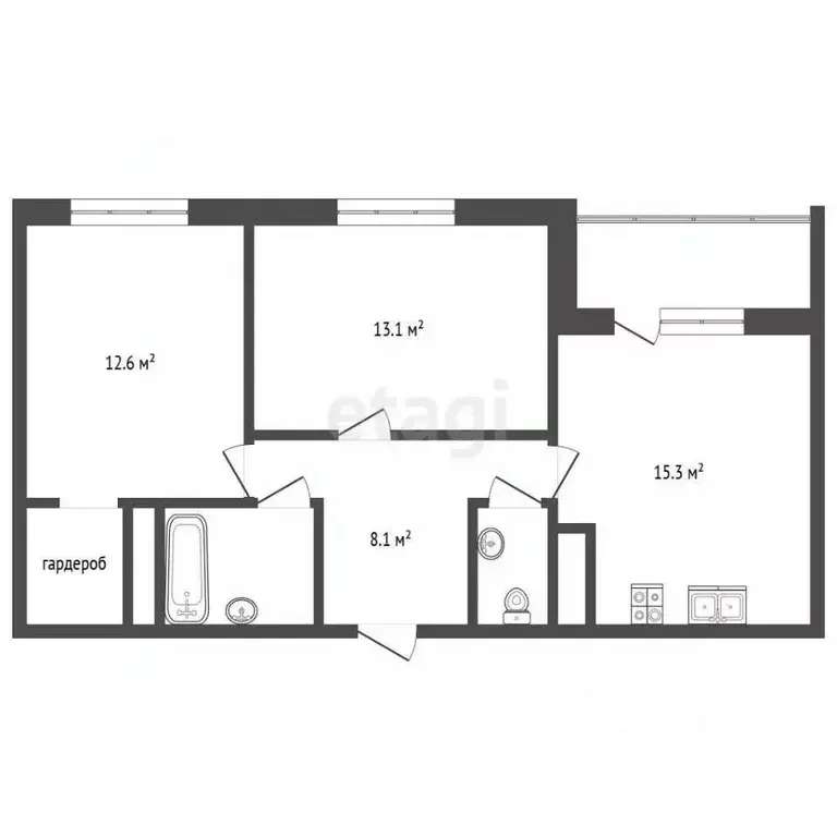 2-к кв. Омская область, Омск Волгоградская ул., 49 (59.5 м) - Фото 1