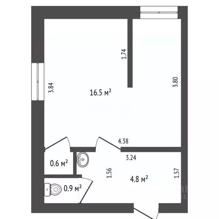 1-к кв. Башкортостан, Стерлитамак ул. Дружбы, 36А (22.8 м) - Фото 1