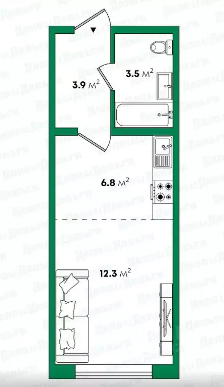 Студия Кировская область, Киров Коминтерновский мкр, ул. Торфяная, 13 ... - Фото 2
