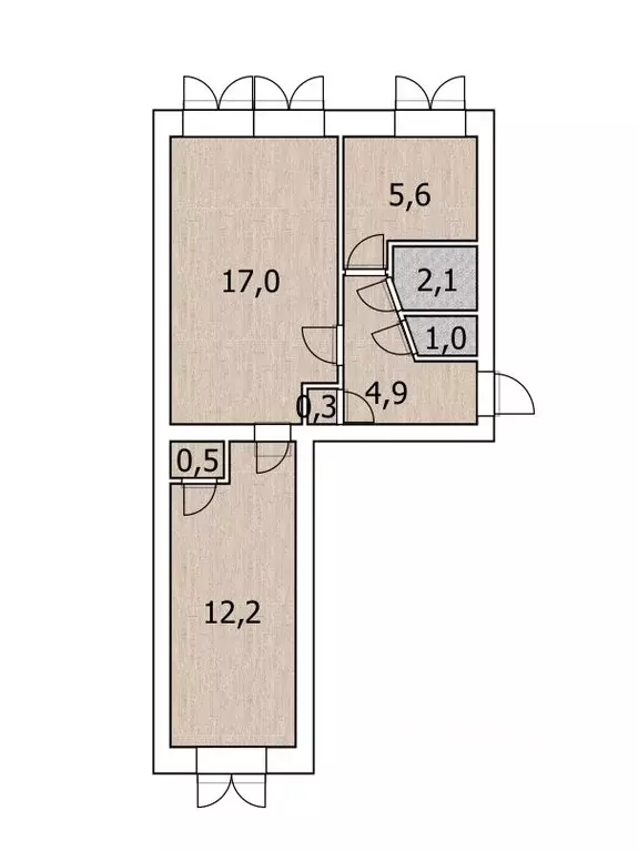 2-к кв. Башкортостан, Бирск Интернациональная ул., 116Д (43.6 м) - Фото 1