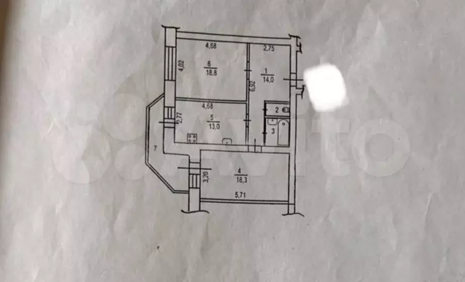 2-к. квартира, 68,5 м, 6/12 эт. - Фото 0