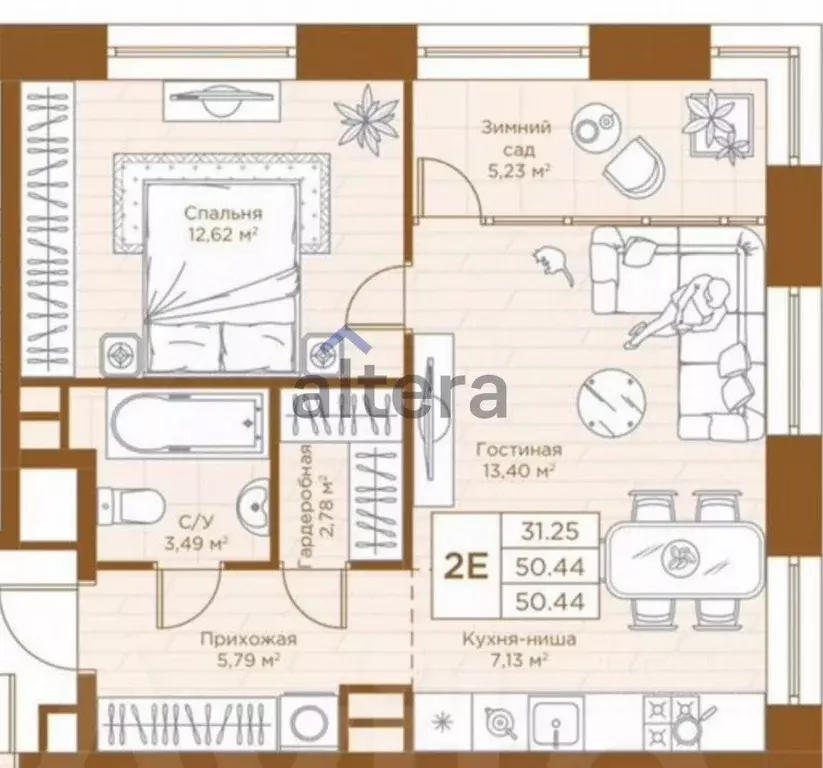 2-к кв. Татарстан, Казань Савин Премьер жилой комплекс (50.0 м) - Фото 1
