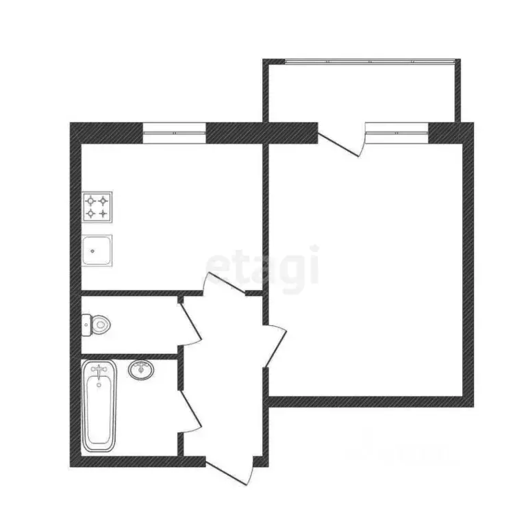 1-к кв. Белгородская область, Белгородский район, Разумное рп ул. ... - Фото 2