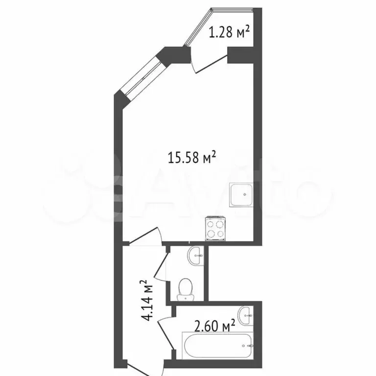 Квартира-студия, 25 м, 17/17 эт. - Фото 0