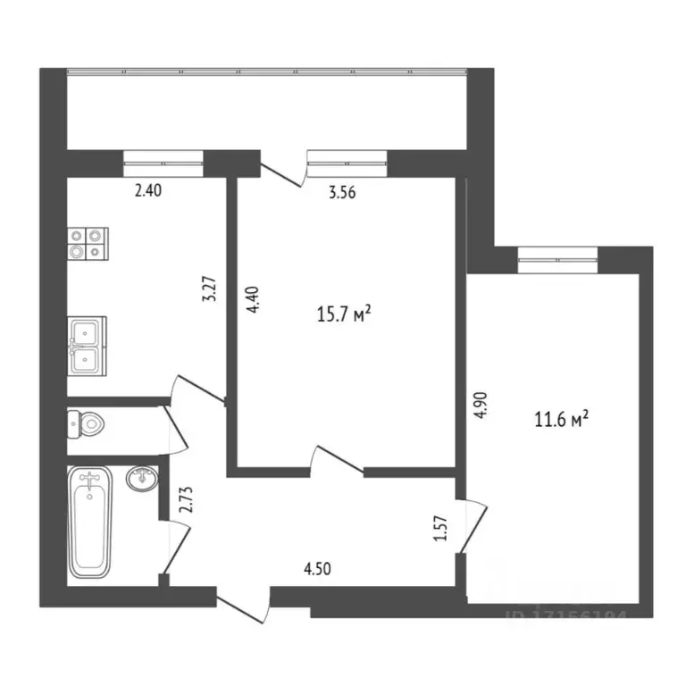 2-к кв. Тюменская область, Тюмень ул. Максима Горького, 59 (47.9 м) - Фото 2