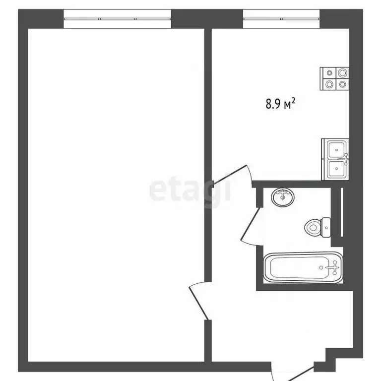 1-к кв. Крым, Симферополь ул. Русская (32.5 м) - Фото 2