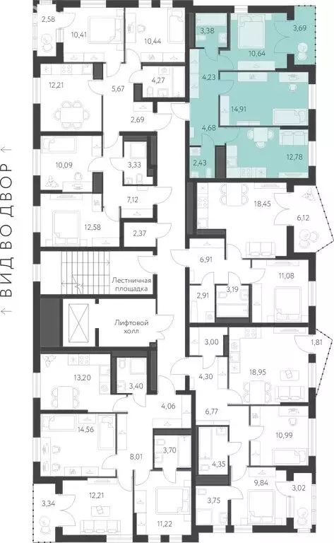 2-комнатная квартира: Екатеринбург, улица Академика Парина, 27/2 (54.9 ... - Фото 2