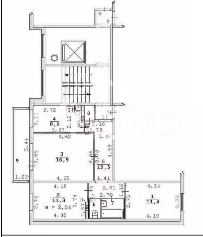 3-к. квартира, 63 м, 3/10 эт. - Фото 0