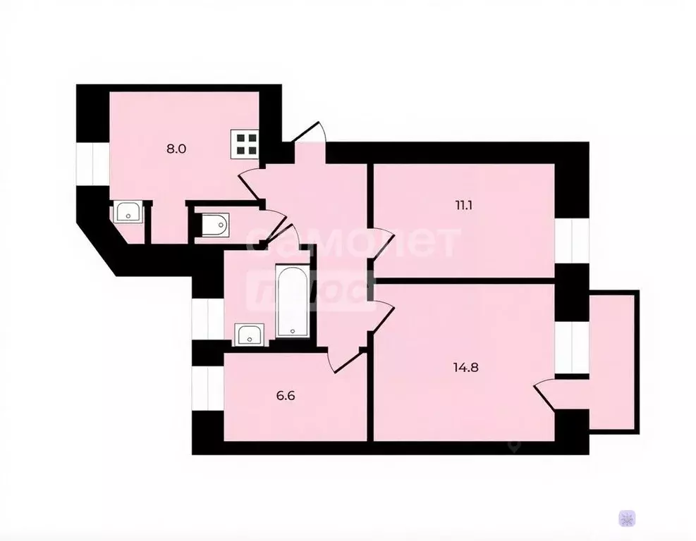 3-к кв. Москва Новослободская ул., 73К3 (56.0 м) - Фото 2