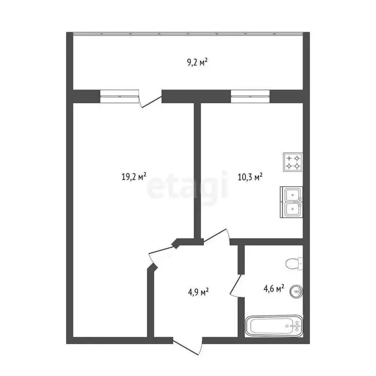 1-комнатная квартира: Тюмень, улица Избышева, 8 (39.5 м) - Фото 1