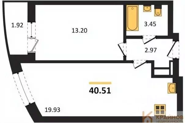 1-к кв. Воронежская область, с. Новая Усмань, Южный мкр  (40.51 м) - Фото 0