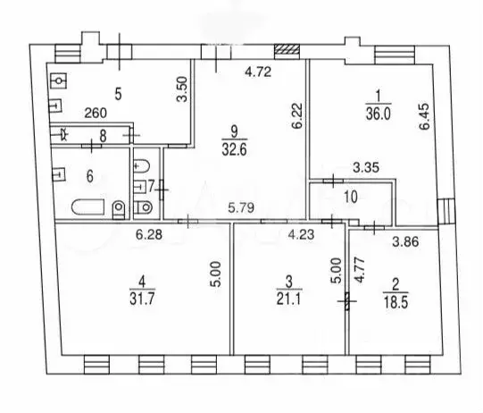 4-к. квартира, 180 м, 4/5 эт. - Фото 0