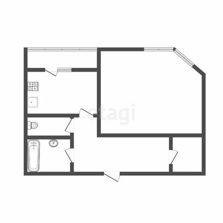 1-комнатная квартира: Тула, улица Хворостухина, 31 (43.4 м) - Фото 1