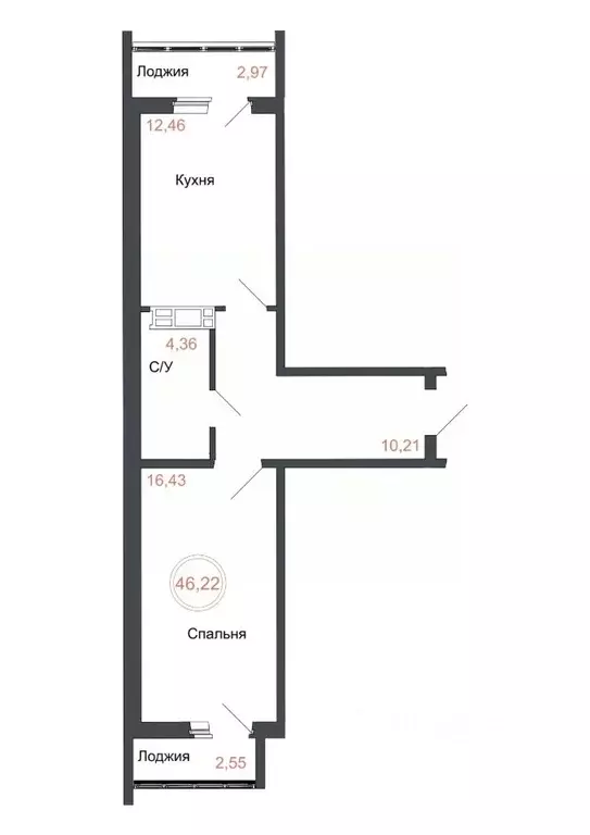 1-к кв. Челябинская область, Челябинск Симфония жилой комплекс (46.22 ... - Фото 0