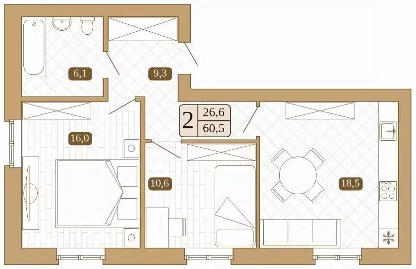 2-к кв. Московская область, Сергиев Посад Белый город жилой комплекс ... - Фото 1