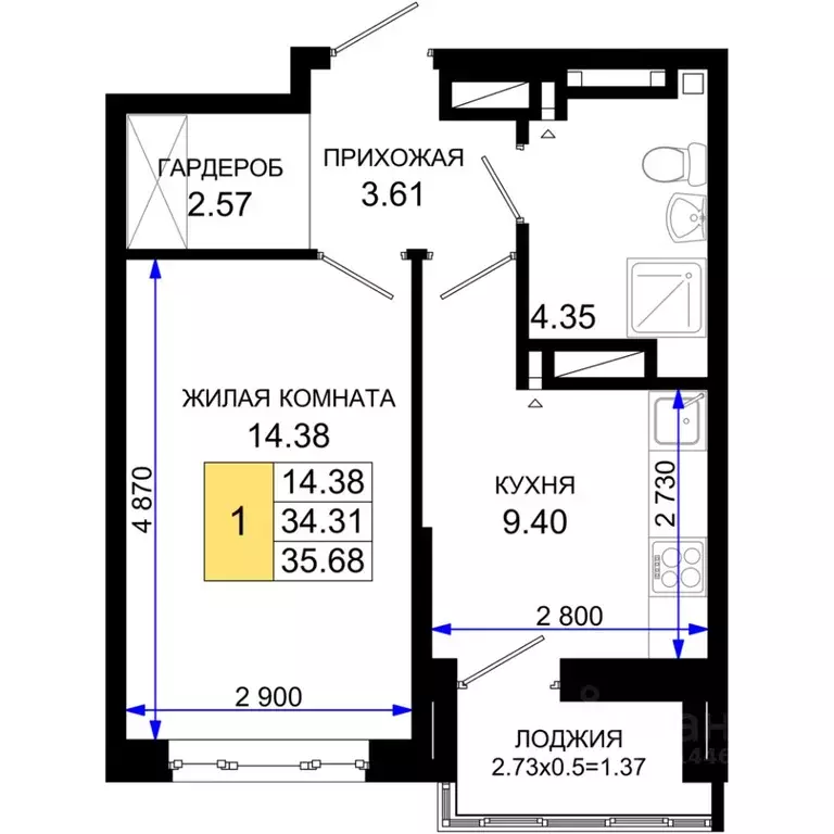 1-к кв. Ростовская область, Ростов-на-Дону Нефтекачка кв-л, Октябрь ... - Фото 0