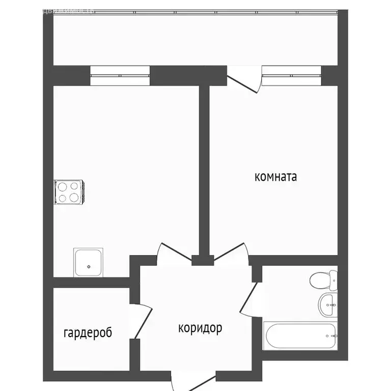 1-комнатная квартира: Тобольск, 15-й микрорайон, 34 (37 м) - Фото 0