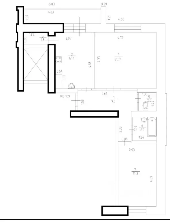 2-к кв. Смоленская область, Смоленск ул. Марии Октябрьской, 24 (64.0 ... - Фото 2