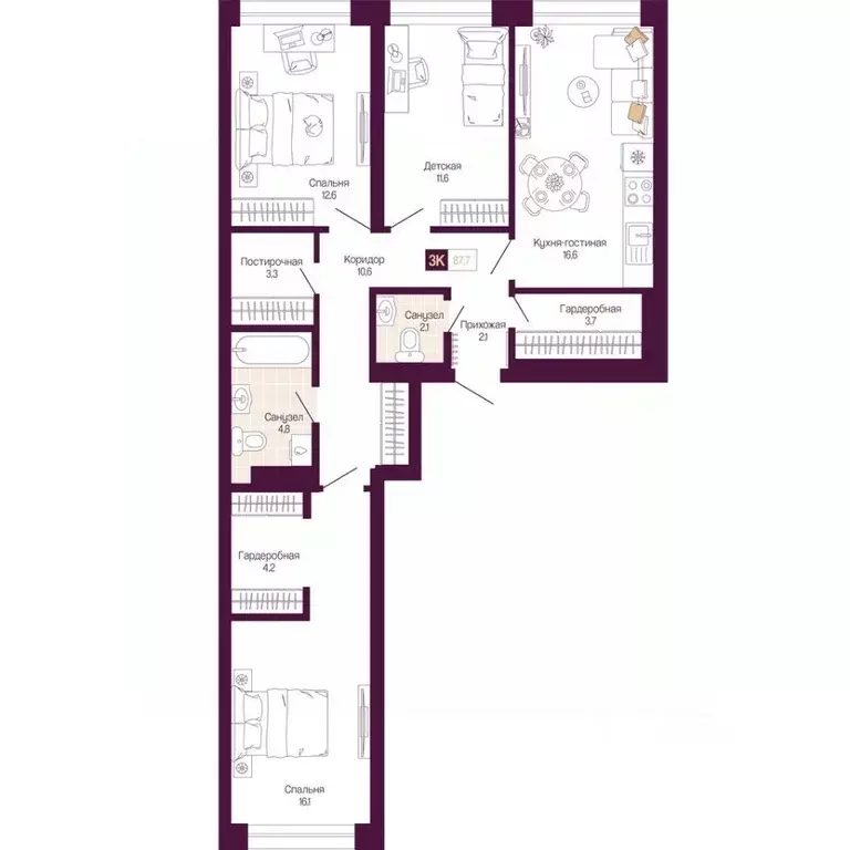 3-к кв. Нижегородская область, Нижний Новгород ул. Тургенева (87.7 м) - Фото 0