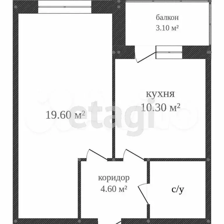 1-к. квартира, 37 м, 3/3 эт. - Фото 0