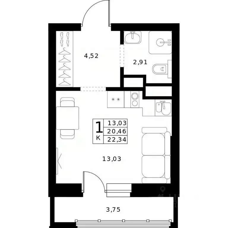Студия Нижегородская область, Нижний Новгород Ленгородок мкр, Мед ... - Фото 1