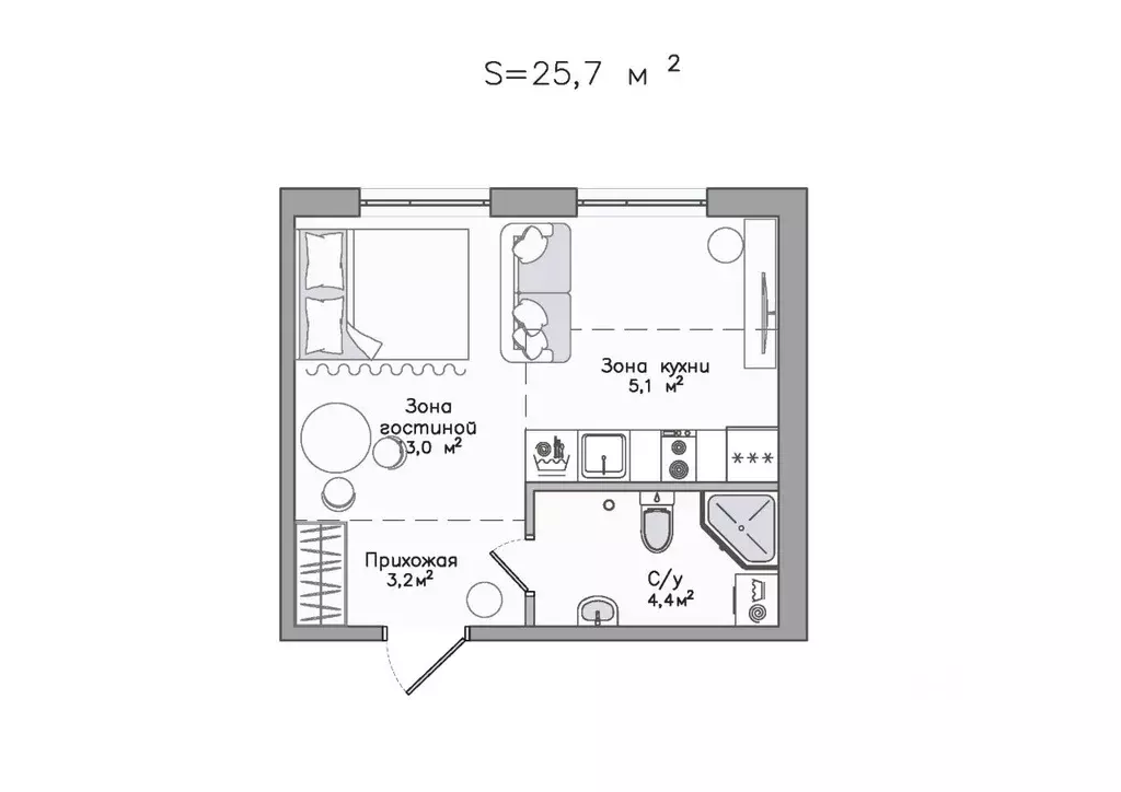 Студия Карелия, Сортавала Советская ул., 5 (25.7 м) - Фото 1
