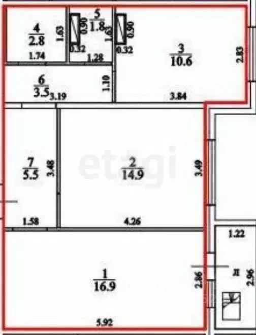 2-к кв. Ульяновская область, Ульяновск ул. Игошина, 2А (56.0 м) - Фото 2