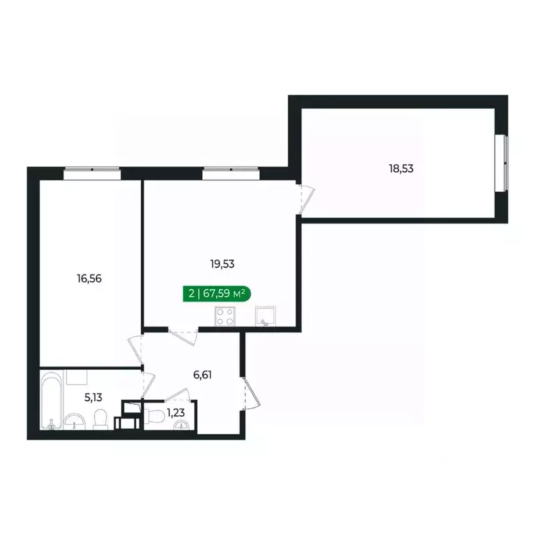 2-к кв. Ленинградская область, Сертолово Всеволожский район, ... - Фото 2