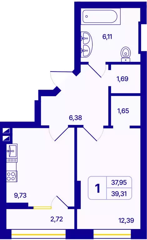 1-комнатная квартира: Новосибирск, Кировский район, Северо-Чемской ... - Фото 1