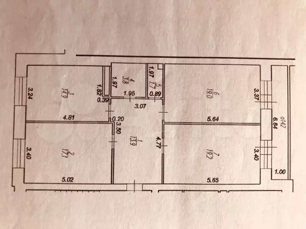 3-к. квартира, 96,2 м, 6/6 эт. - Фото 0