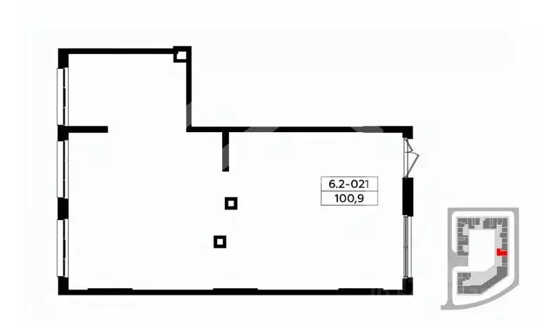 Торговая площадь в Москва № 160 кв-л, 1Вк8 (101 м) - Фото 2