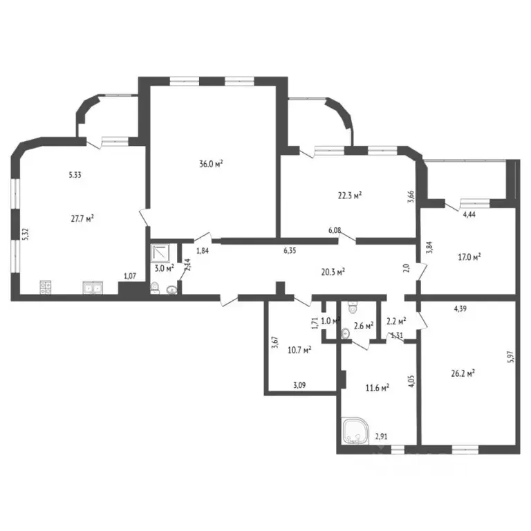 4-к кв. Тюменская область, Тюмень Холодильная ул., 85 (180.6 м) - Фото 2