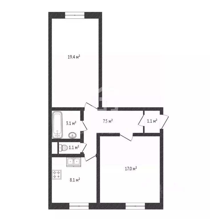 2-к кв. Санкт-Петербург ул. Решетникова, 21 (57.6 м) - Фото 1