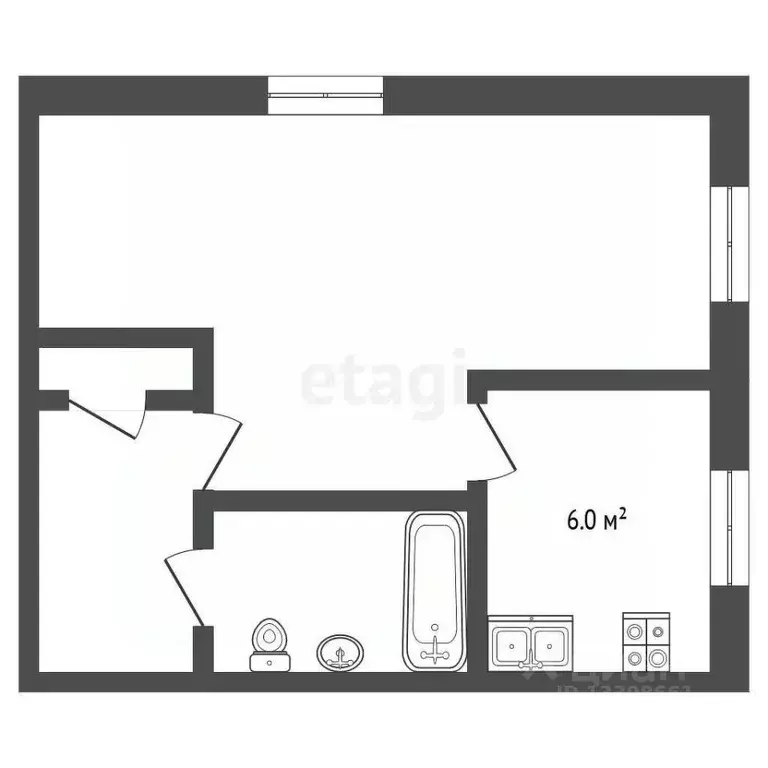 1-к кв. Томская область, Томск просп. Фрунзе, 105 (29.3 м) - Фото 1