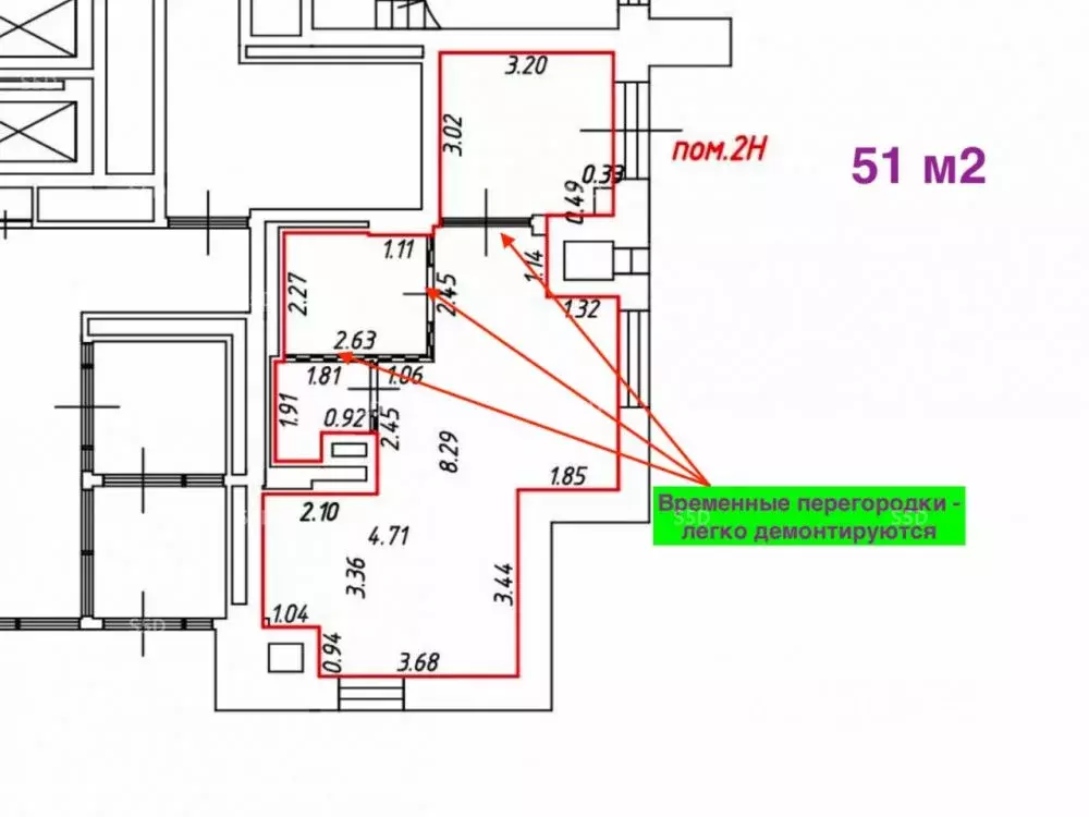 Торговая площадь в Москва 3-я Владимирская ул., 23 (51 м) - Фото 2